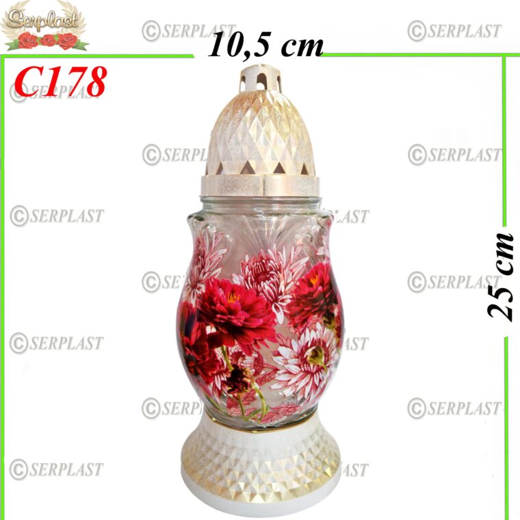 Candelă cu flori 11.5Lei (set de 6 buc) 25cm, C178 -w