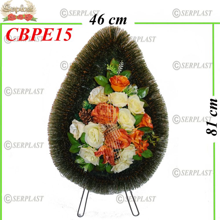 Brad artificial & pin cu picioare fără vârf Tip 0 cu pin de 8cm împodobit extra, CBPE15 -w
