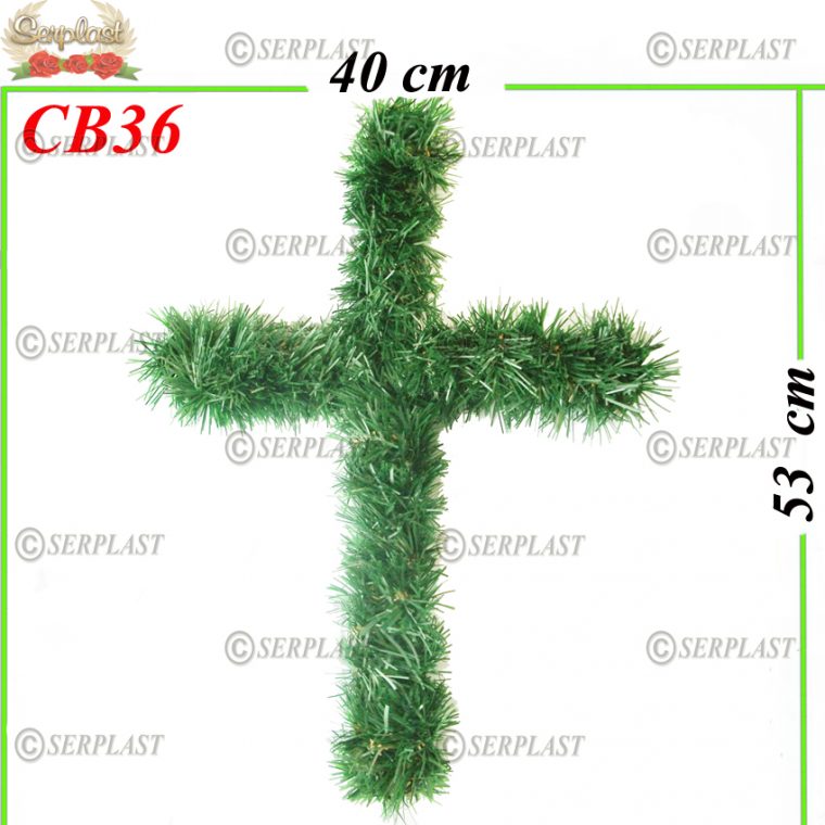 Coroană Funerară artificială din Brad Cruce fără suport Tip I (set de 5 buc)-Coroane din brad artificial-Serplast-producator