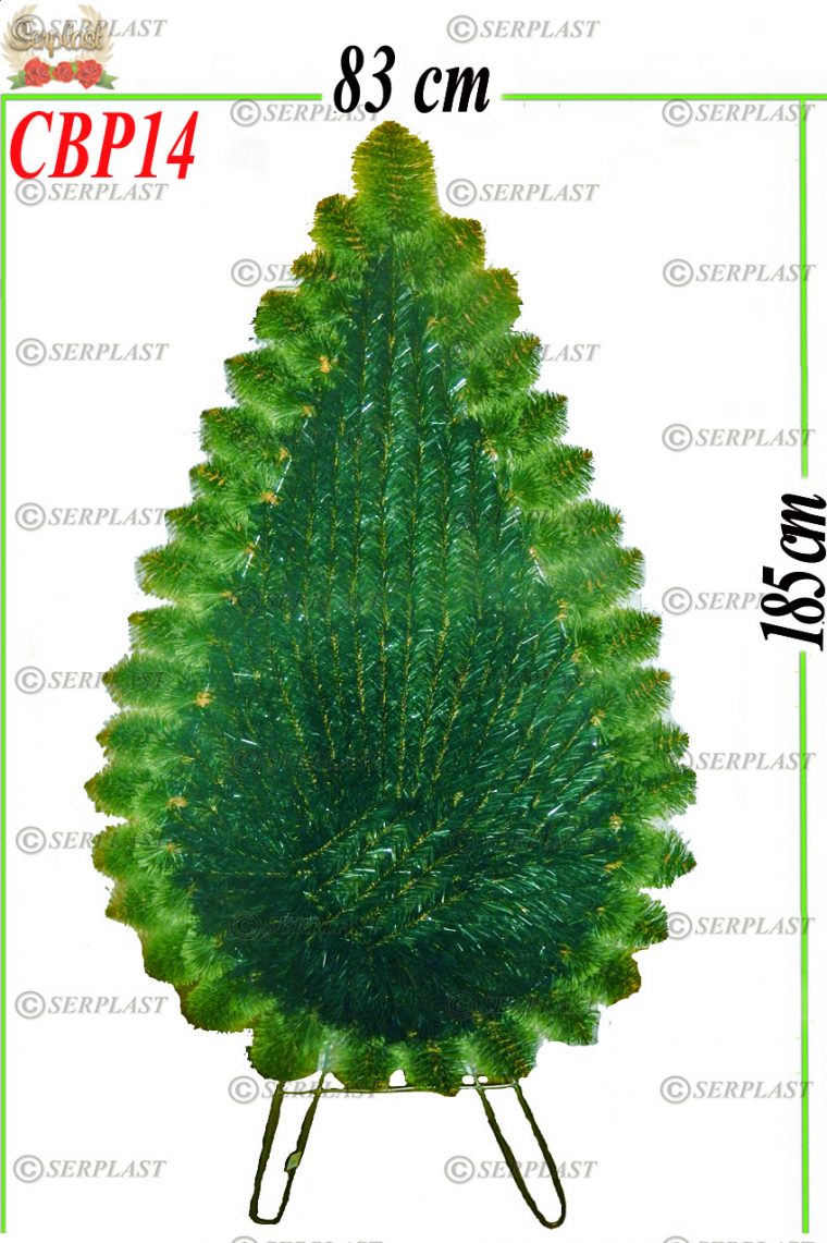 Coroană Funerară artificială din Brad artificial cu picioare cu pin întrerupt la margine Tip IV cu pin de 10cm-Coroane din Brad & Pin Artificial-Serplast-producator