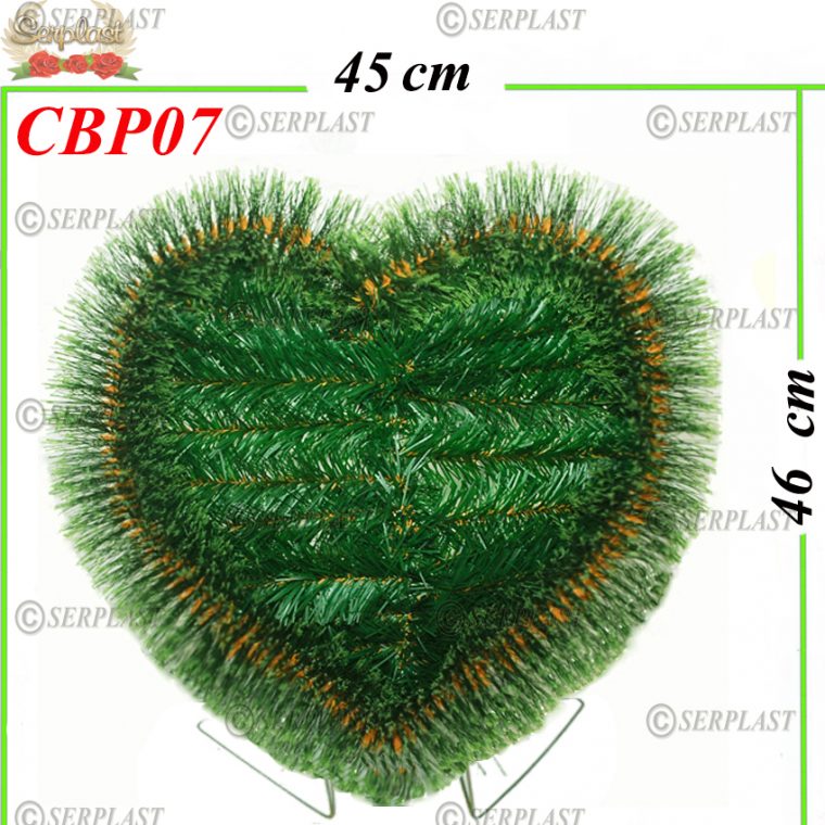 Coroană Funerară artificială din Pin & Brad Inima pe Suport Tip II cu pin de 10cm(set de 5 buc)üCoroane din Brad & Pin Artificial-Serplast-producator