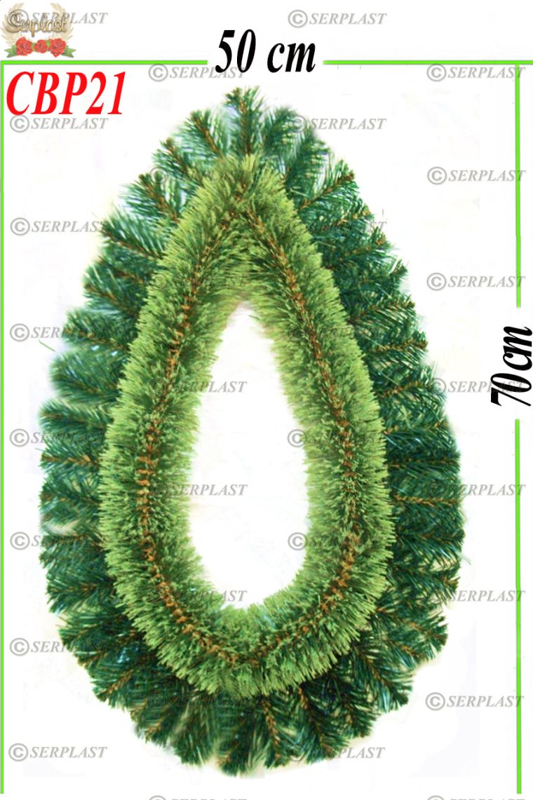 Coroană Funerară artificială din Pin & Brad Lacrimă gol, mare cu pin de 6cm (set de 5 buc)-Coroane din Brad & Pin Artificial-Serplast-producator