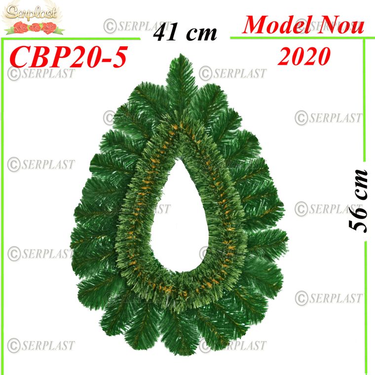 Coroană Funerară artificială din Pin & Brad Lacrimă gol,mică cu pin de 6cm (set de 5 buc)-Coroane din Brad & Pin Artificial,Serplast,producator