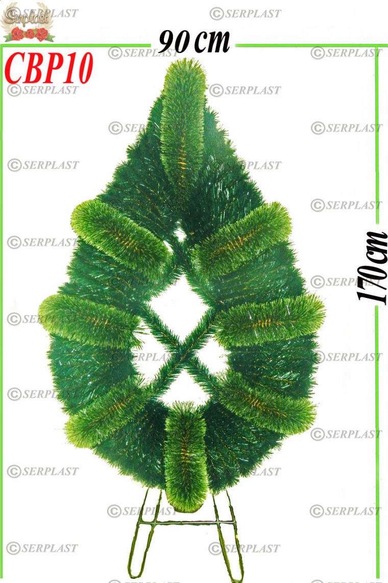 Coroană Funerară artificială din Pin & Brad Oval Tip III cu pin de 12cm-Coroane din Brad & Pin Artificial-Serplast-producator