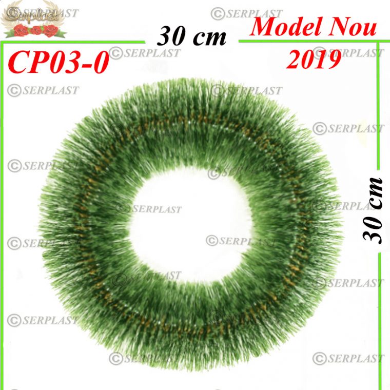 Coroană Funerară artificială din Pin cerculeţ Ø30 fara cadru cu pin de 10cm(set de 5 buc)-Coroane din Pin Artificial-Serplast-producator