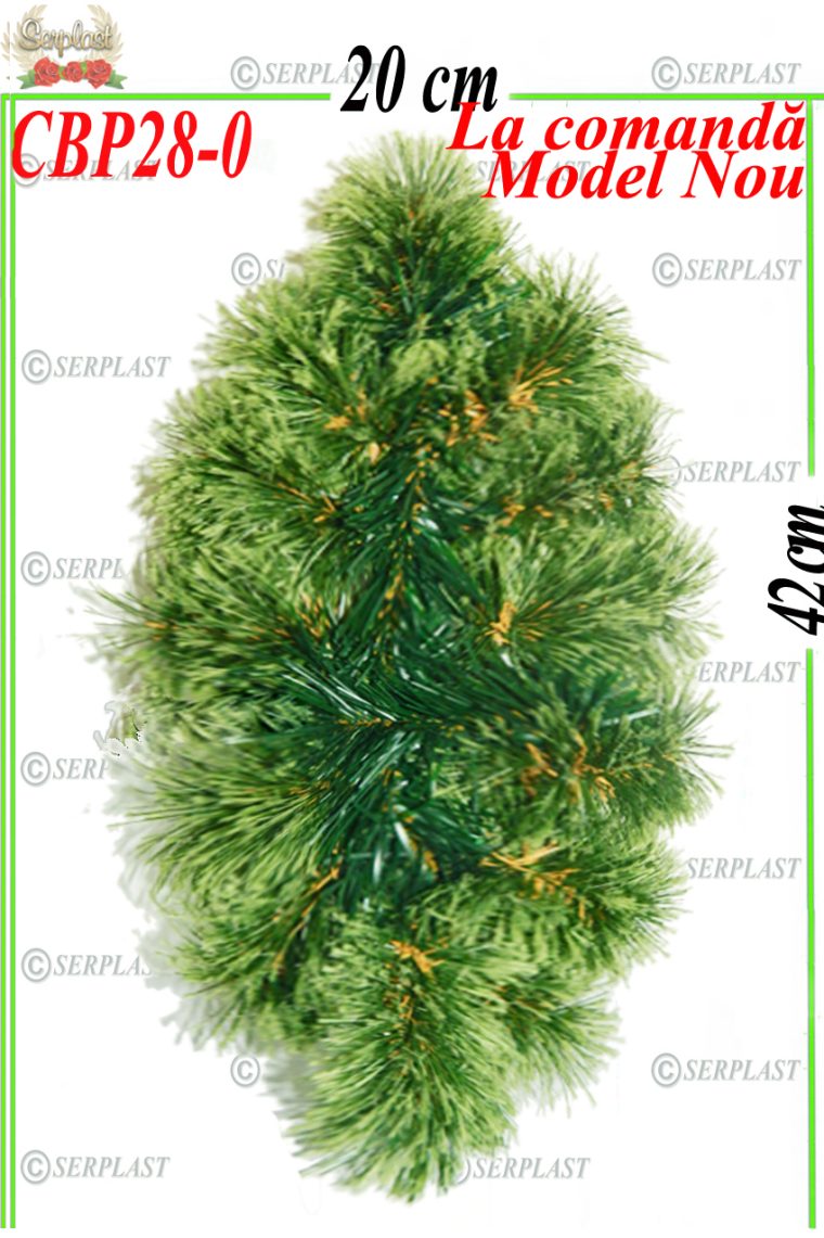 Coroană Funerară artificială din Pin cu Brad Pălărie Bombat Oval Mic cu pin de 6cm (set de 5 buc)-Coroane din Brad & Pin Artificial-Serplast-producator