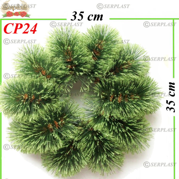 Coroană Funerară artificială din Pin grecesc Tip I cu pin de 10cm (set de 5 buc)-Coroane din Pin Artificial-Serplast-producator