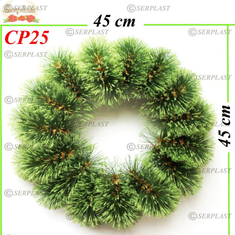 Coroană Funerară artificială din Pin grecesc Tip II cu pin de 10cm (set de 5 buc)-Coroane din Pin Artificial-Serplast-producator