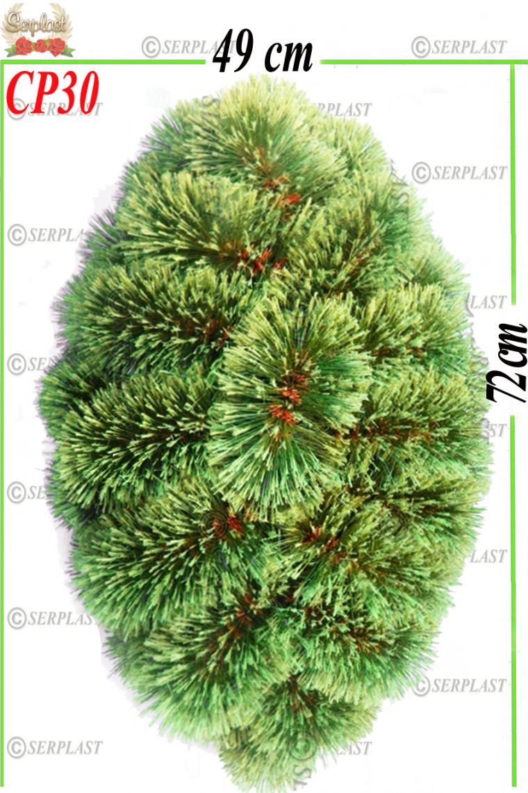 Coroană Funerară artificială din Pin pălărie bombat oval Tip II cu pin de 10cm-Coroane din Pin Artificial-Serplast-producator