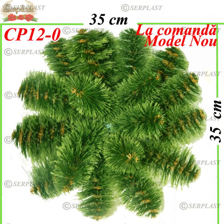 Coroană Funerară artificială din Pin rotund lidi Ø35 cu 20 crengi cu pin de 6cm(set de 5 buc) - Coroane din Pin Artificial-Serplast-producator