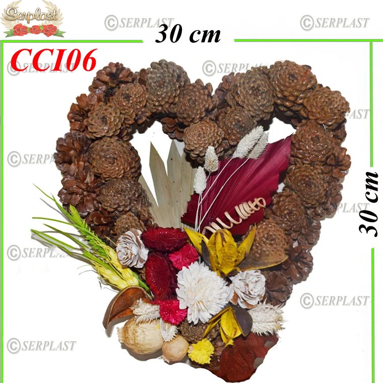 Coroane din Con Natural Inimă Împodobit , CCI06 -w