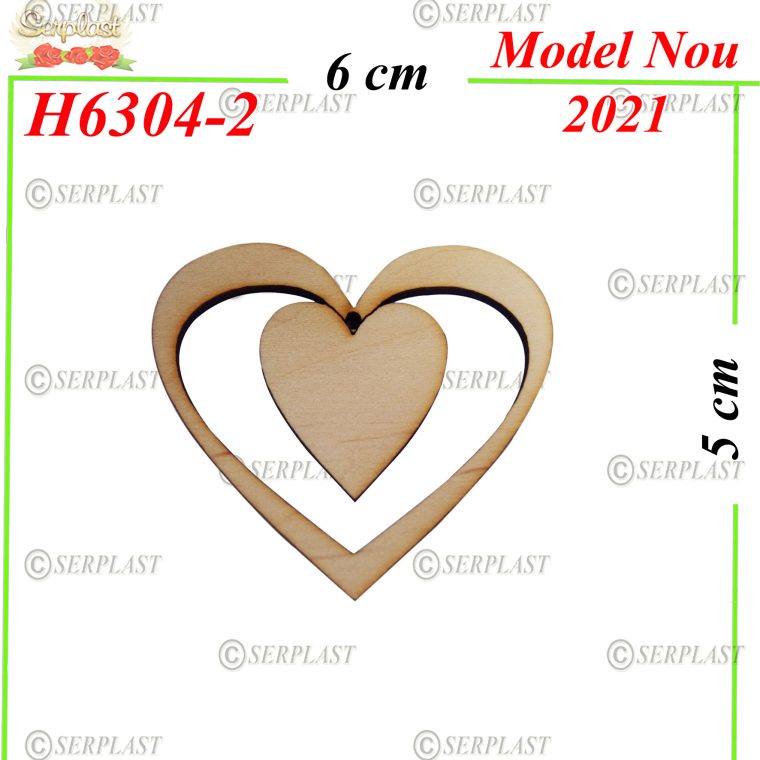 H6304-2 Decor Lemn Inimă Dublă-Decor din Lemn-Serplast