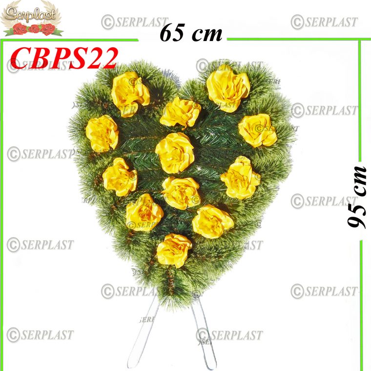 Pin & Brad Inimă cu Picior Tip I cu pin de 10cm împodobit- Brad & Pin Împodobit Simplu-Serplast-producator