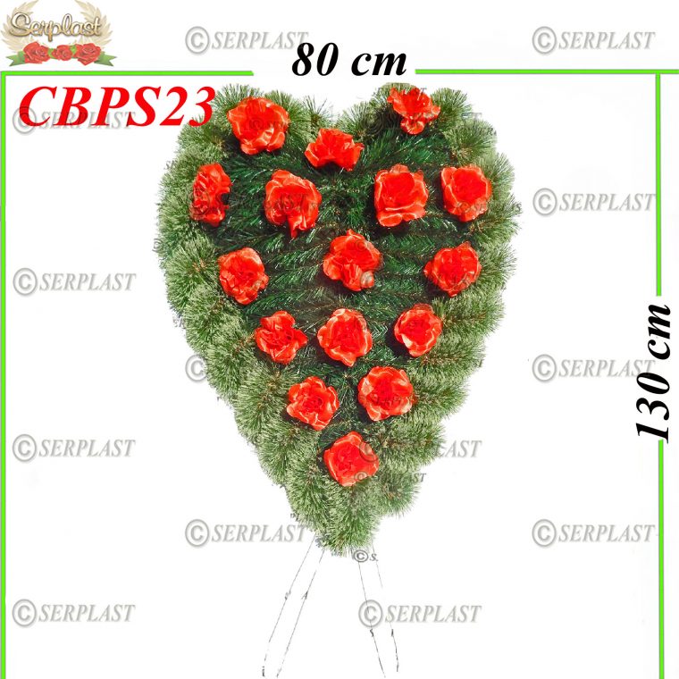 Pin & Brad Inimă cu Picior Tip II cu pin de 10cm împodobit- Brad & Pin Împodobit Simplu-Serplast-producator