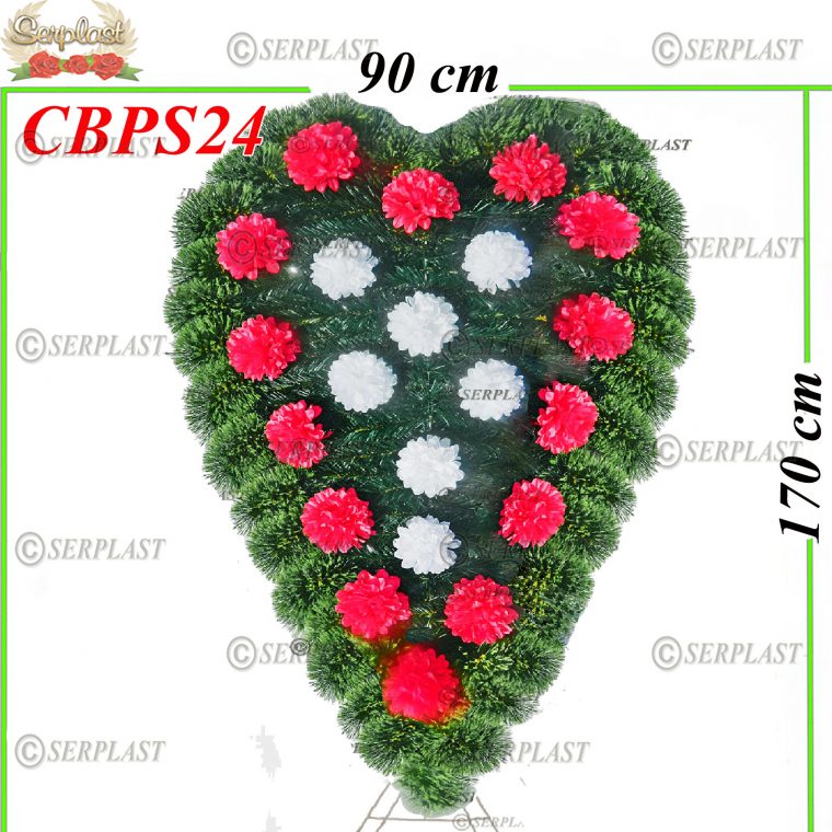 Pin & Brad Inimă cu Picior Tip III cu pin de 10cm împodobit- Brad & Pin Împodobit Simplu-Serplast-producator