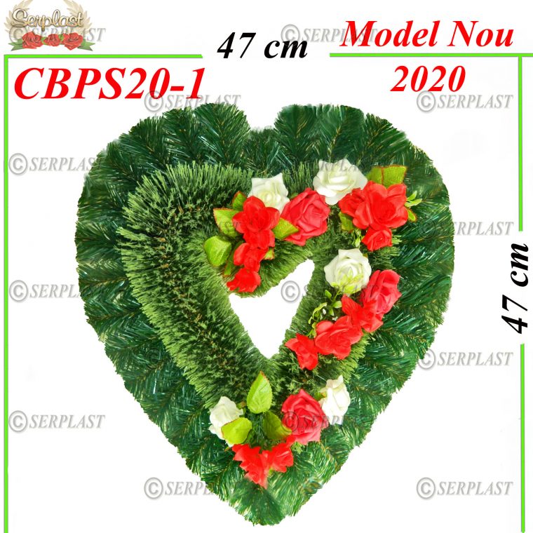 Pin & Brad inimă gol cu pin de 10cm împodobit simplu- Brad & Pin Împodobit Simplu-Serplast-producator