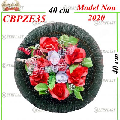 Pin cerculeț Ø40 cu brad și pin de 10cm înzăpezit împodobit extra- Brad & Pin Împodobit Extra-Serplast-producator