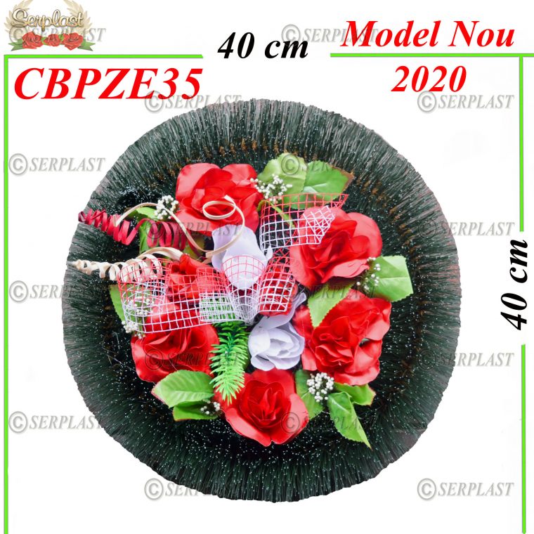 Pin cerculeț Ø40 cu brad și pin de 10cm înzăpezit împodobit extra- Brad & Pin Împodobit Extra-Serplast-producator