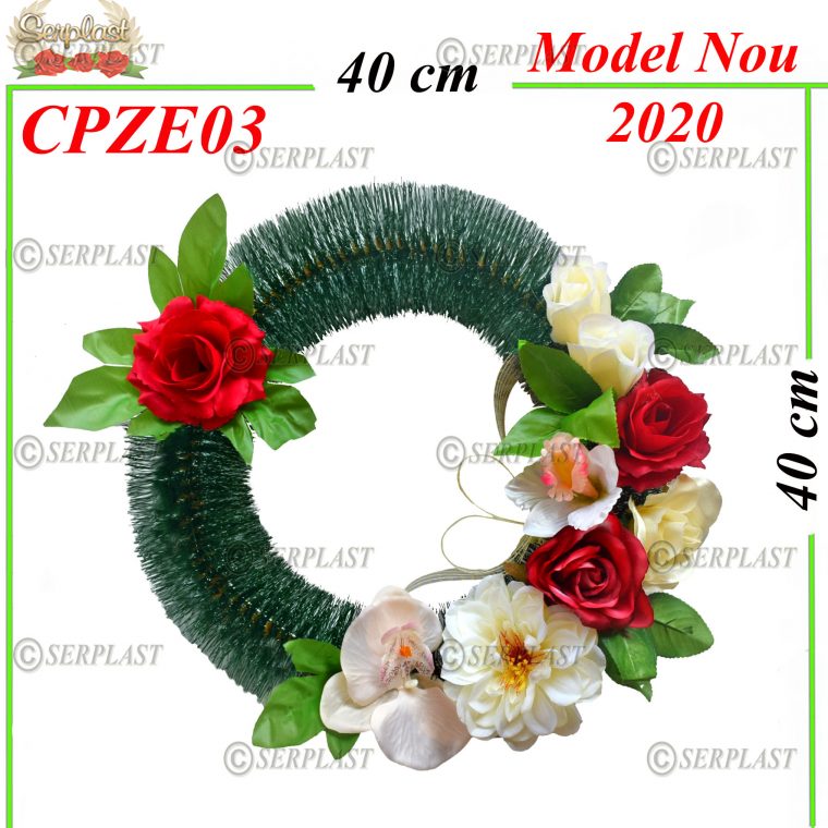 Pin cerculeţ Ø40 mare cu pin de 10cm înzăpezit, împodobit extra-Pin Împodobit Extra-Serplast-producator