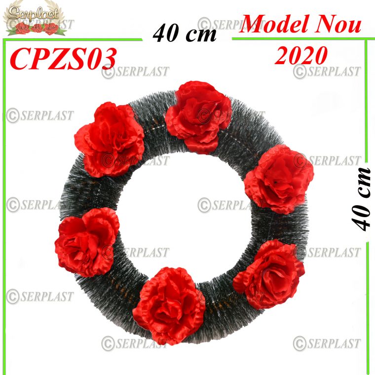 Pin cerculeţ Ø40 mare cu pin de 10cm înzăpezit împodobit simplu-Pin Împodobit Simplu-Serplast-producator