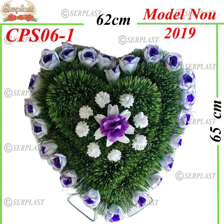Pin inimă plin pe suport Tip III cu pin de 12cm împodobit-Pin Împodobit Simplu-Serplast-producator