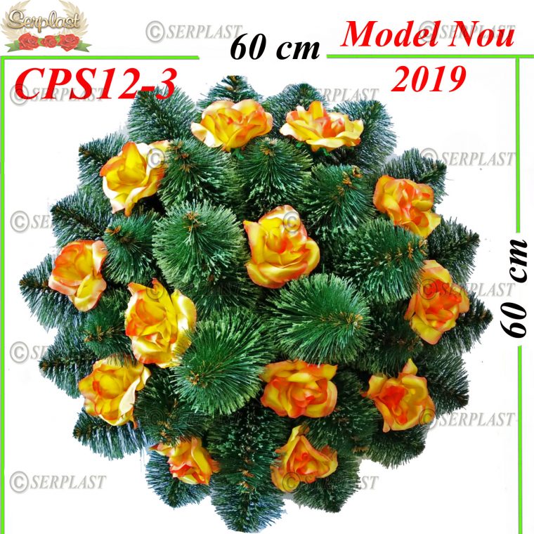 Pin rotund mijloc Ø60 cu 38 crengi cu pin de 8cm împodobit-Pin Împodobit Simplu-Serplast-producator