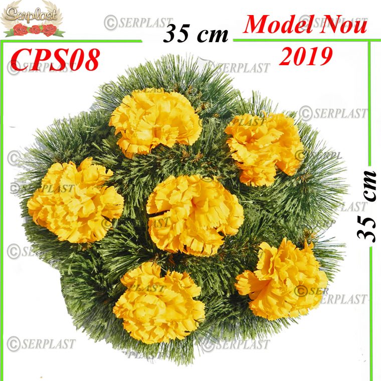 Pin rotund plin împletit pe cadru plastic Ø35 cu pin de 10cm împodobit-Pin Împodobit Simplu-Serplast-producator