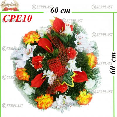 Pin rotund plin împletit pe cadru plastic Ø60 cu pin de 10cm împodobit extra-Pin Împodobit Extra-Serplast-producator