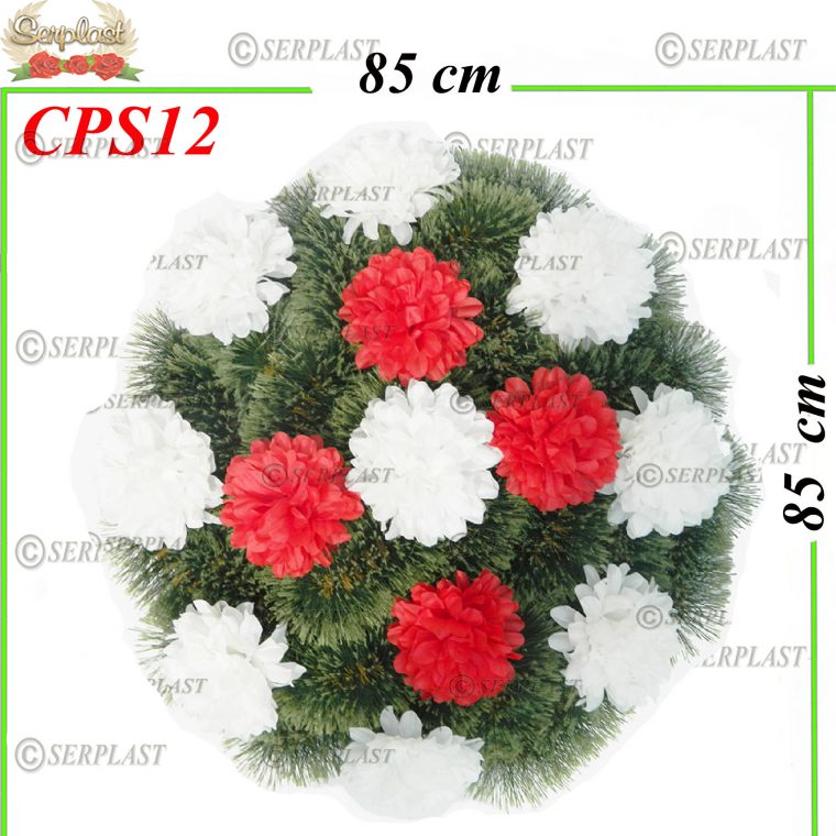 Pin rotund plin împletit pe cadru plastic Ø85 cu pin de 10cm împodobit-Pin Împodobit Simplu-Serplast-producator