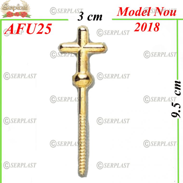 Surub decor cu cruce pt sicriu auriu-Articole Funerare-Serplast