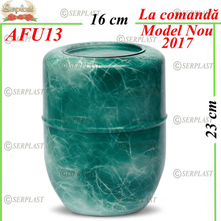 Urnă funerară din oțel vopsit verde modelat-Articole Funerare-Serplast