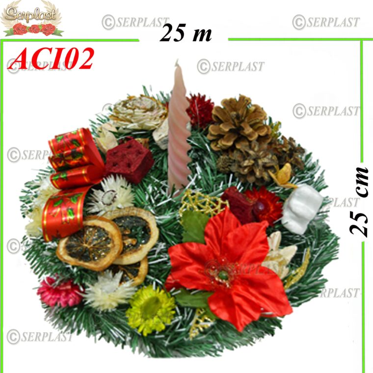Aranjament decor cu o lumânare Ø25 -w