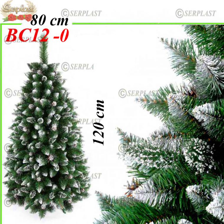 Brad artificial de crăciun alb ascuţit 1.2m X 80cm -Finland White- BC12-0-Brad artificial de Crăciun-Serplast