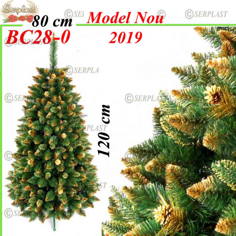 Brad artificial de crăciun auriu ascuţit 1.2m X 80cm -New York Gold- BC28-0-Brad artificial de Crăciun-Serplast