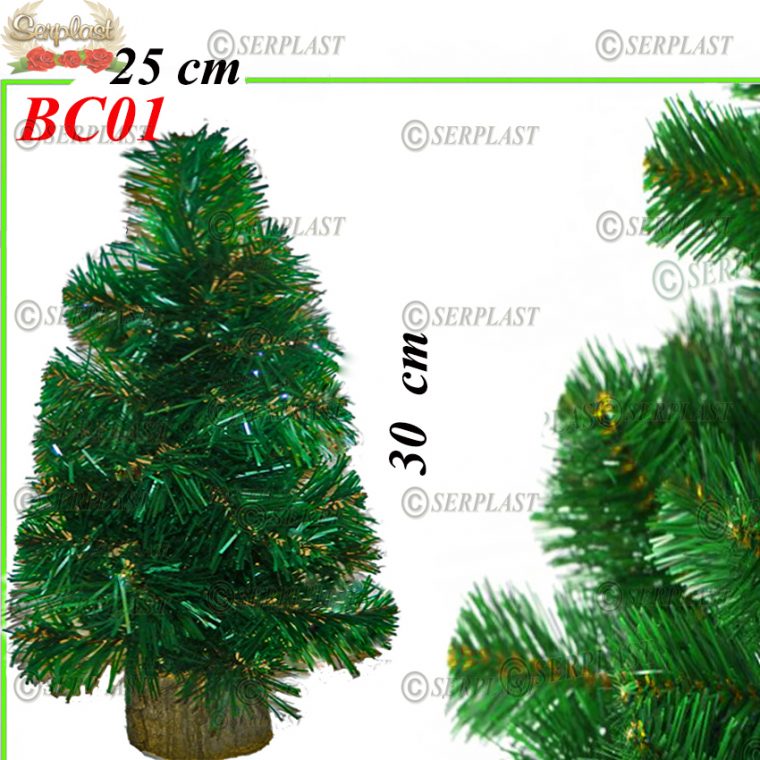 Brăduleţ artificial pe butuc îmbogăţit 30mx25cm -Transilvania Exclusive-Brad artificial de Crăciun-Serplast
