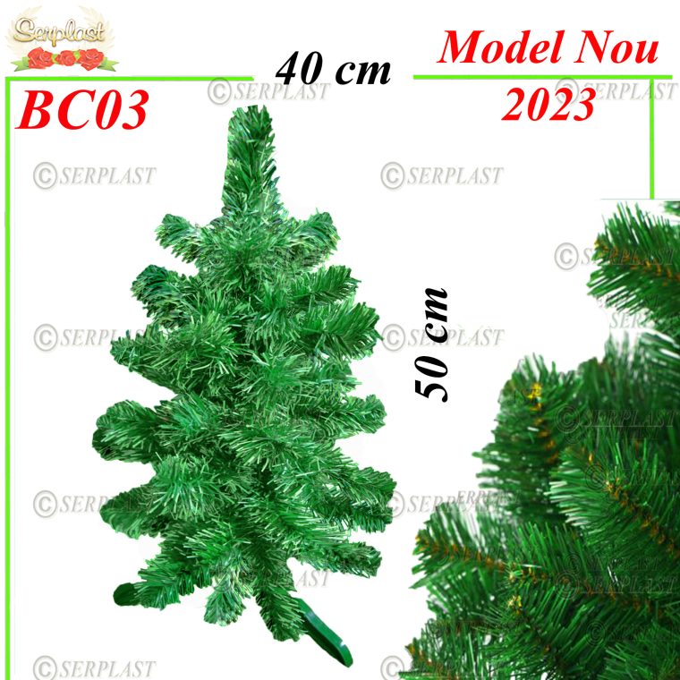 Brăduleţ artificial pe suport plastic îmbogăţit 50cmx40cm “Transilvania Exclusive” BC03-Brad artificial de Crăciun-Serplast