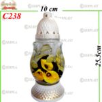Candelă cu Flori 11.5 lei (set de 6 buc) 25.5cm, C238 -w