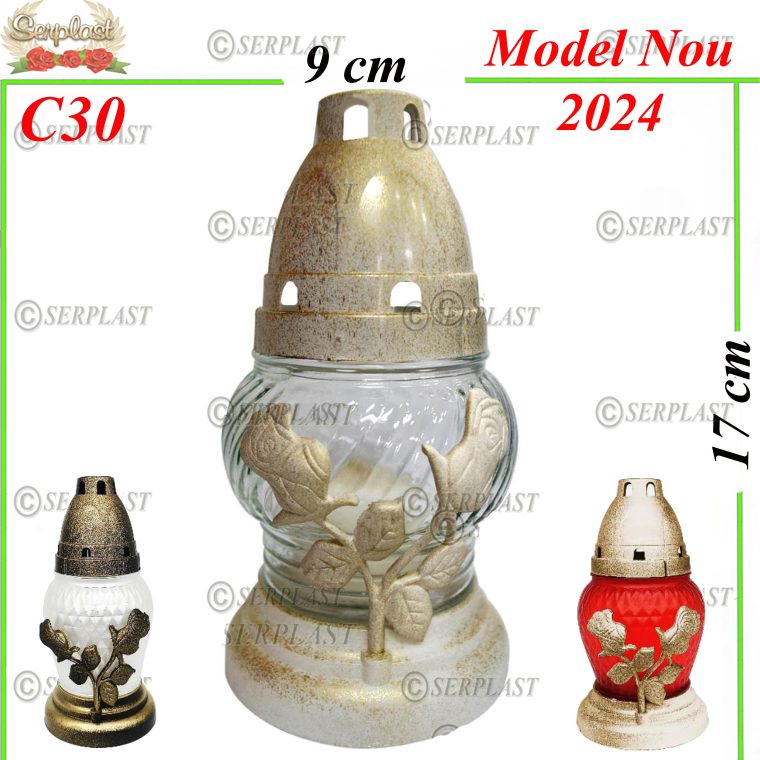 Candelă cu trandafir 3.9 Lei (set de 11 buc) 16cm C30
