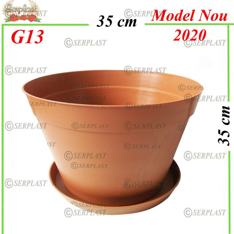 Ghivece plastic cu farfurii Ø 35- Ghivece-Serplast