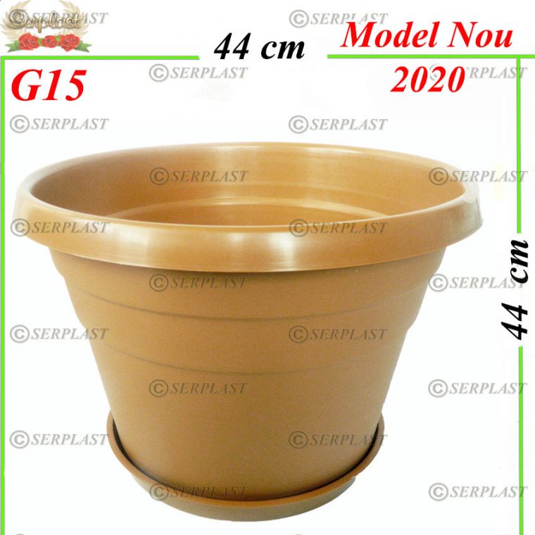 Ghivece plastic cu farfurii Ø 44- Ghivece-Serplast