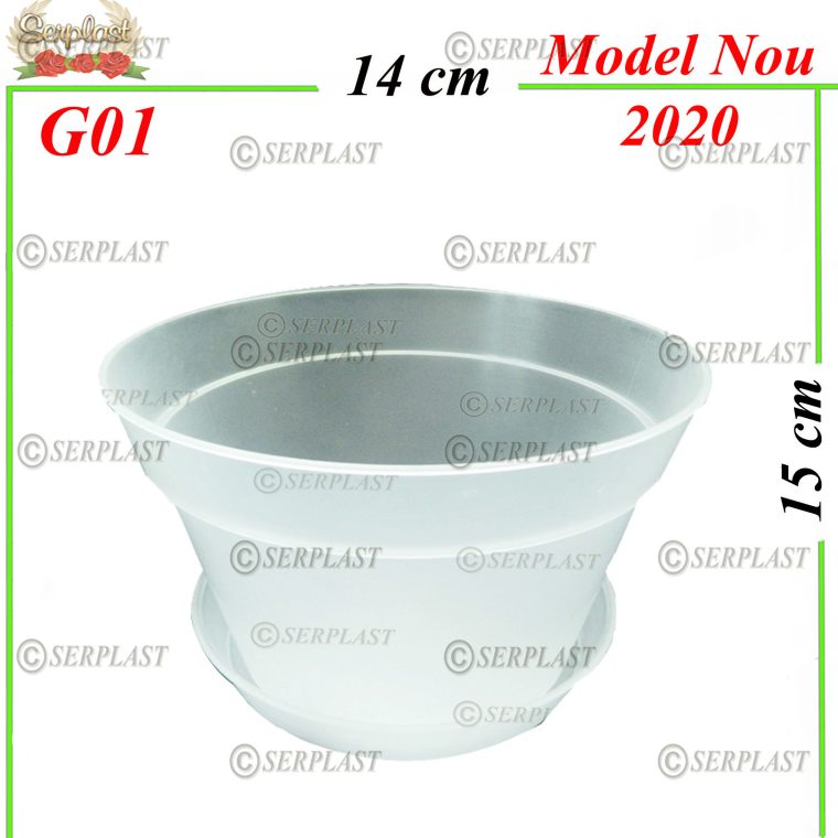 Ghivece plastic cu farfurii pentru Orhidea-Transparent Ø 14- Ghivece-Serplast
