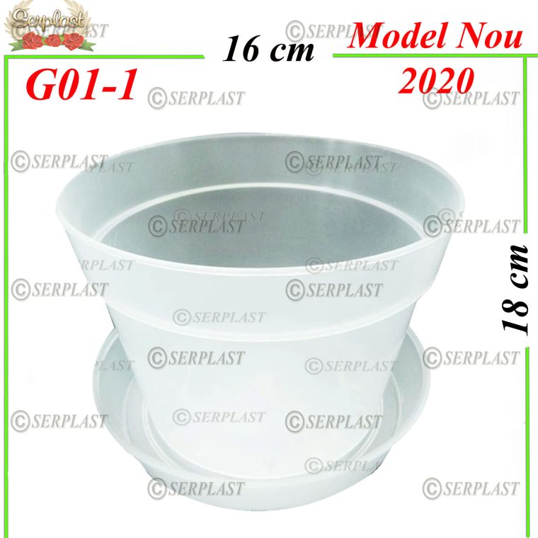 Ghivece plastic cu farfurii pentru Orhidea-Transparent Ø 16- Ghivece-Serplast
