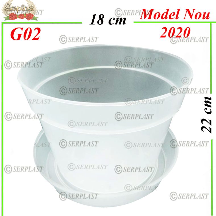 Ghivece plastic cu farfurii pentru Orhidea-Transparent Ø 18- Ghivece-Serplast