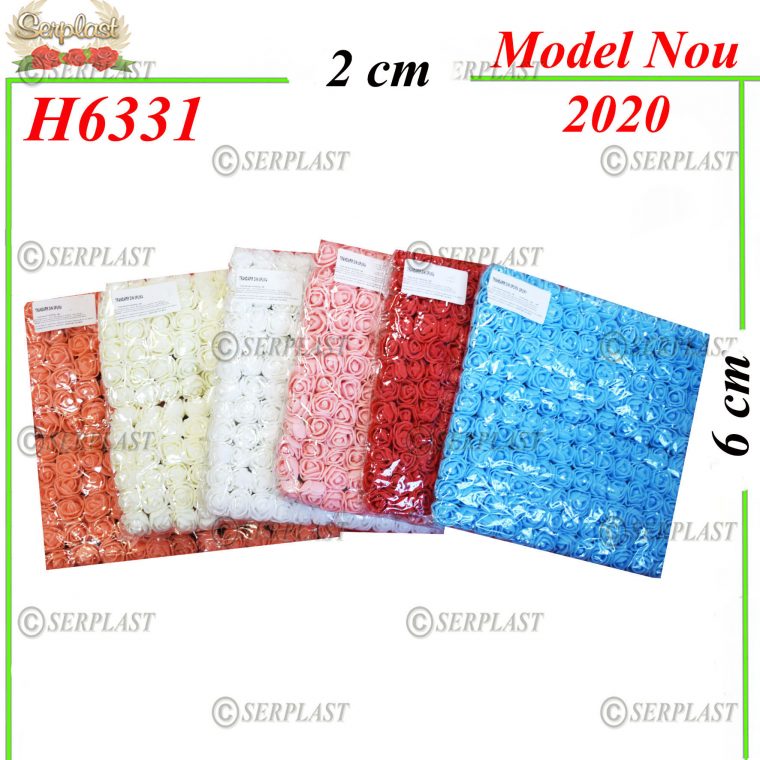 H6331 Trandafir din spumă (144buc-punga)-Flori si Frunze din saten şi mătase-Serplast