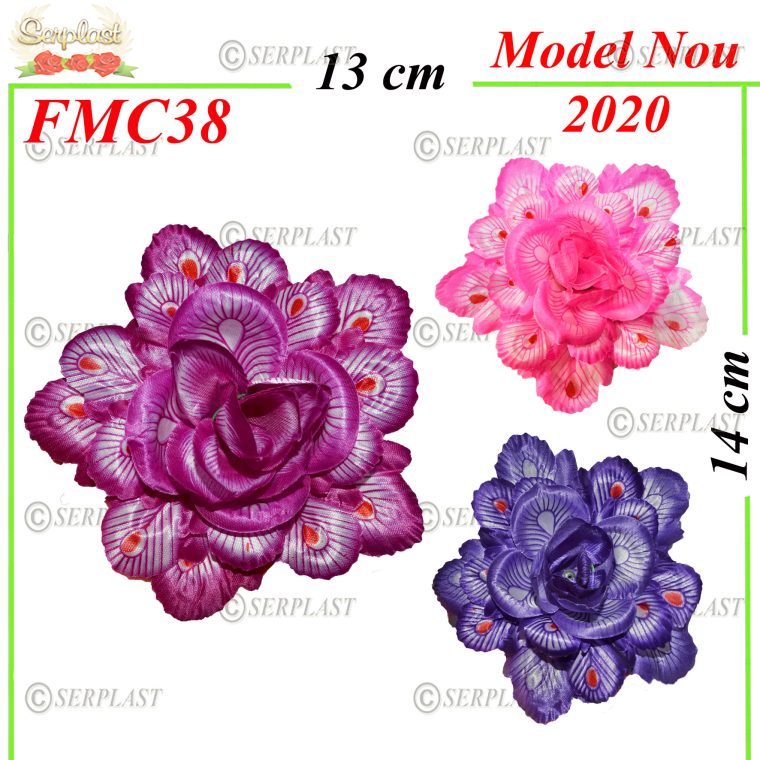 Trandafir cu design B1113 (50buc) FMC38-Flori si Frunze din saten şi mătase-Serplast