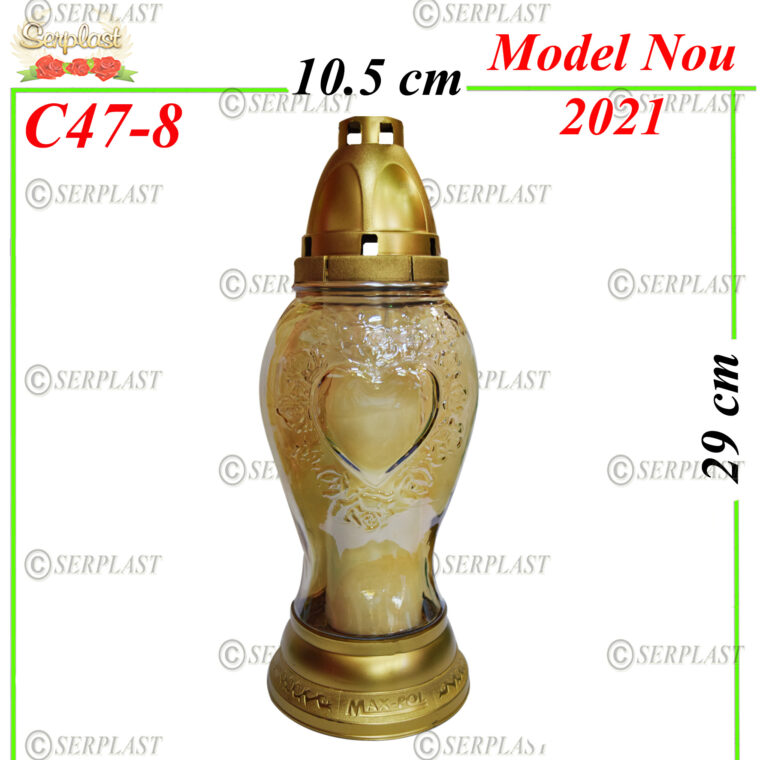 C47-8, Candelă cu Inimă 9 lei - Candela - Serplast