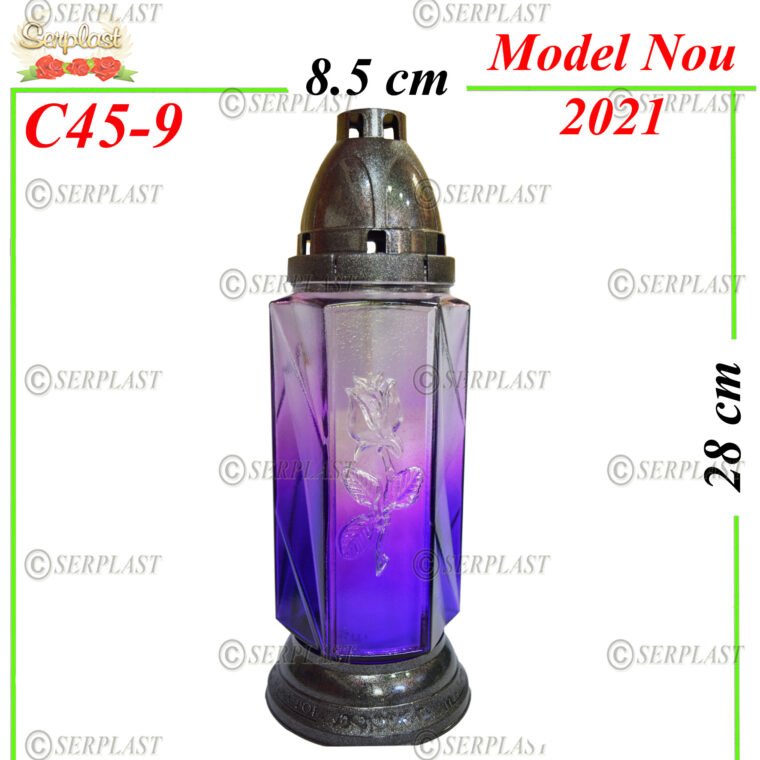 C45-9, Candelă cu Trandafir 11 lei - Candela - Serplast