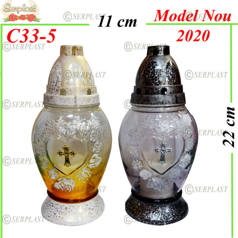 C33-5, Candelă cu inima si cruce 6 lei - Candela - Serplast