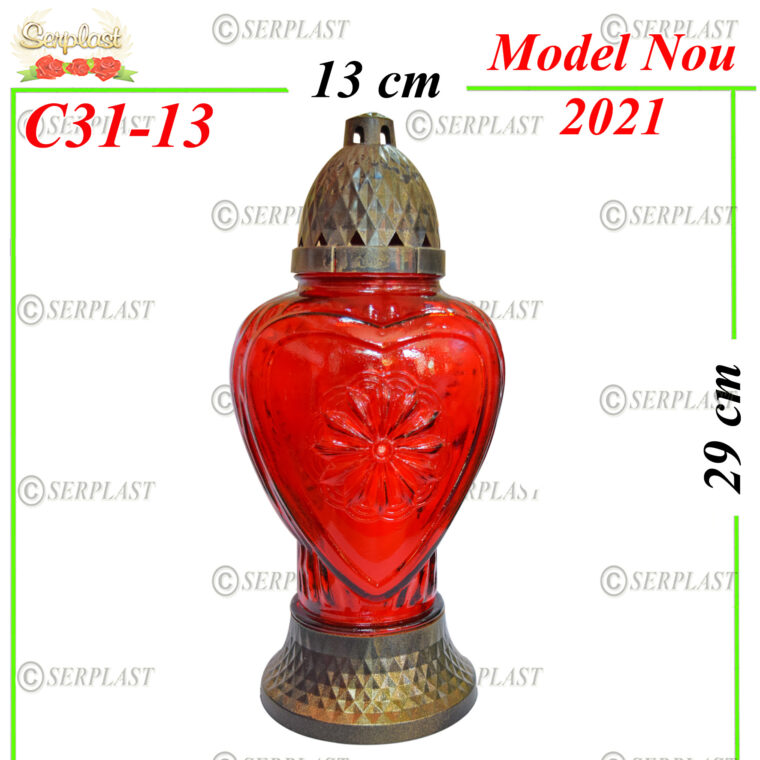 C31-13, Candelă cu inimă și floare 6 lei - Candela - Serplast