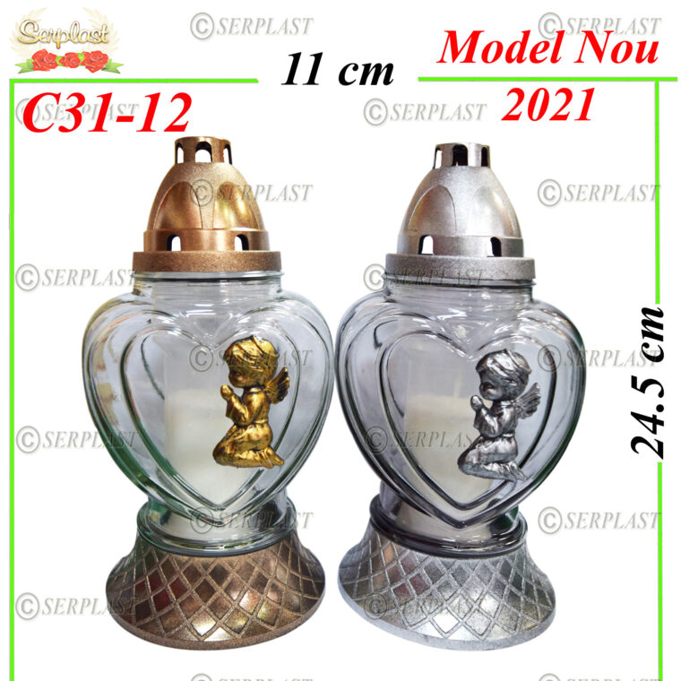 C31-12, Candelă cu inimă și îngeraș 9.5 lei - Candela - Serplast